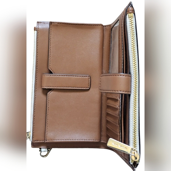 Michael Kors Brown Double Zip Clutch Wristlet with Gold-Tone Hardware, Like New - Picture 9 of 9